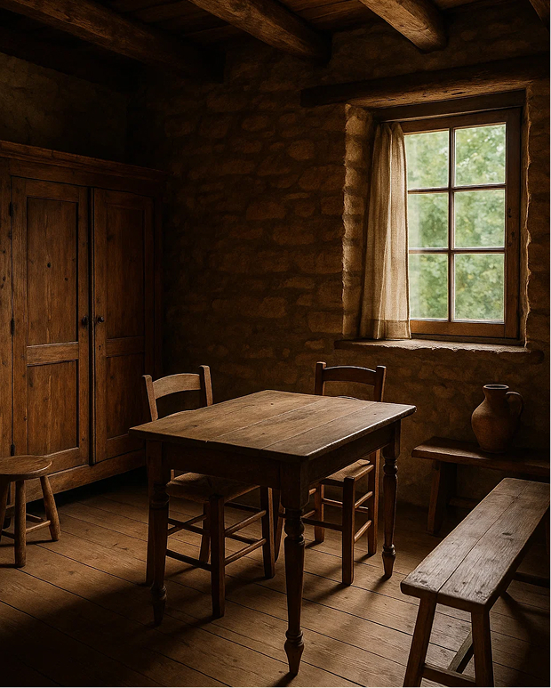 Arredamento stile rustico render